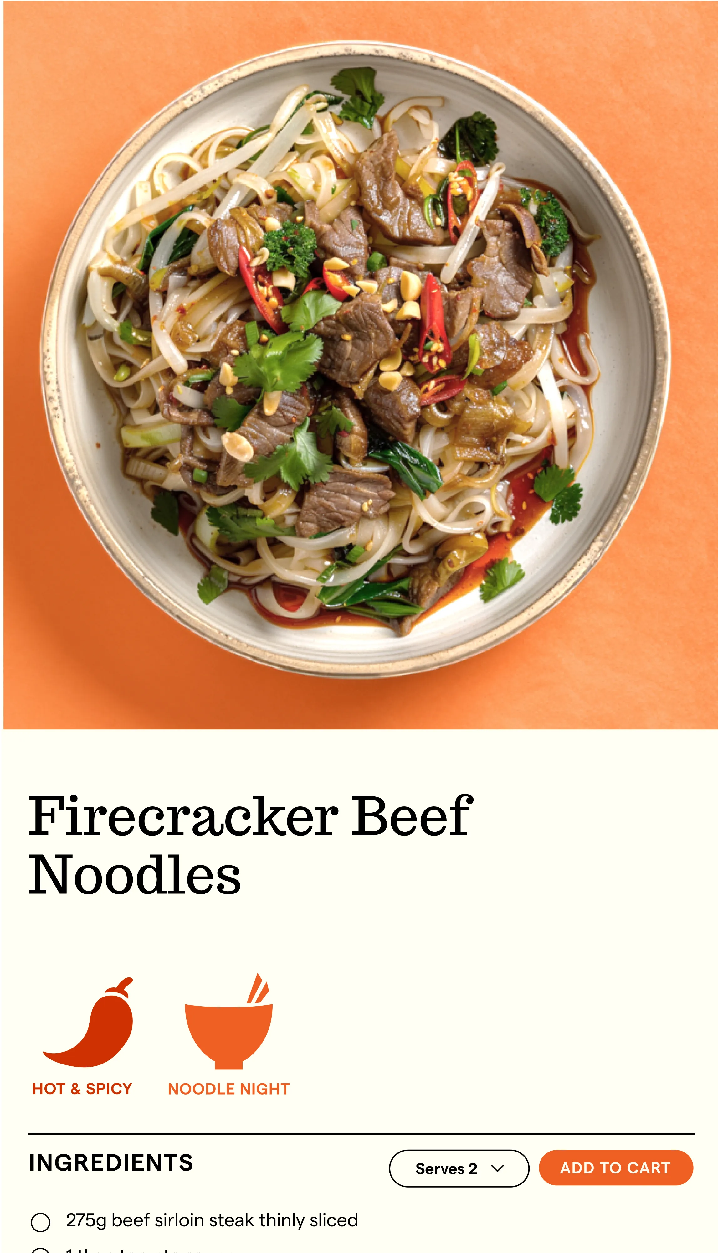Firecracker Beef recipe card